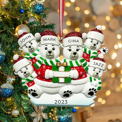 Polar Bear Family of 6 Ornament