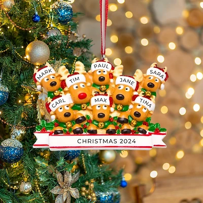 Reindeer Family of 8 Ornament