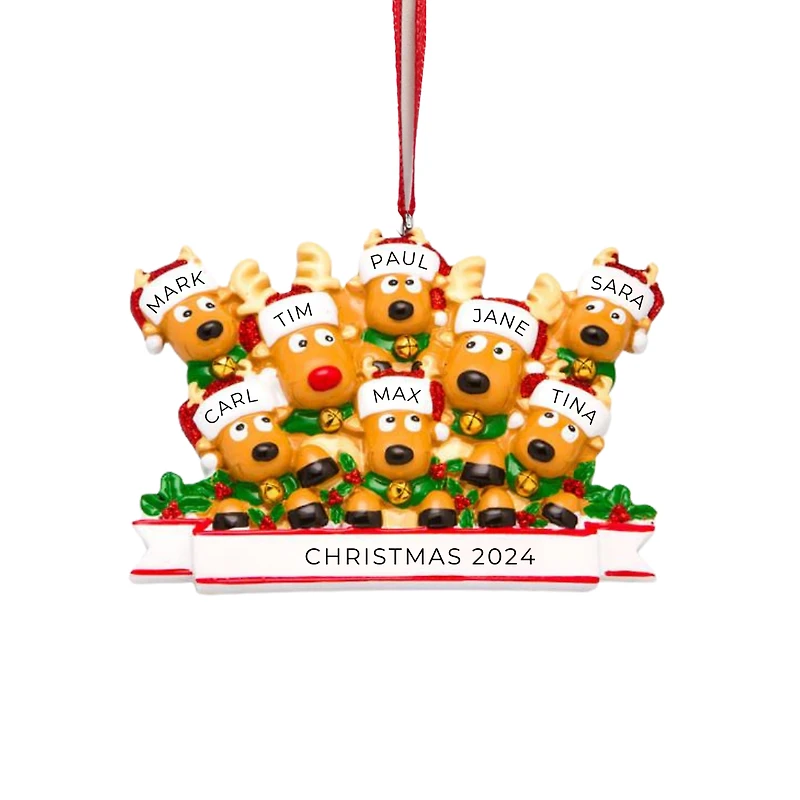 Reindeer Family of 8 Ornament