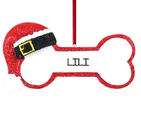 Santa Dog Bone Ornament