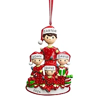 Single Dad with 3 Children Ornament