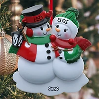 Snowman family - Couple Ornament