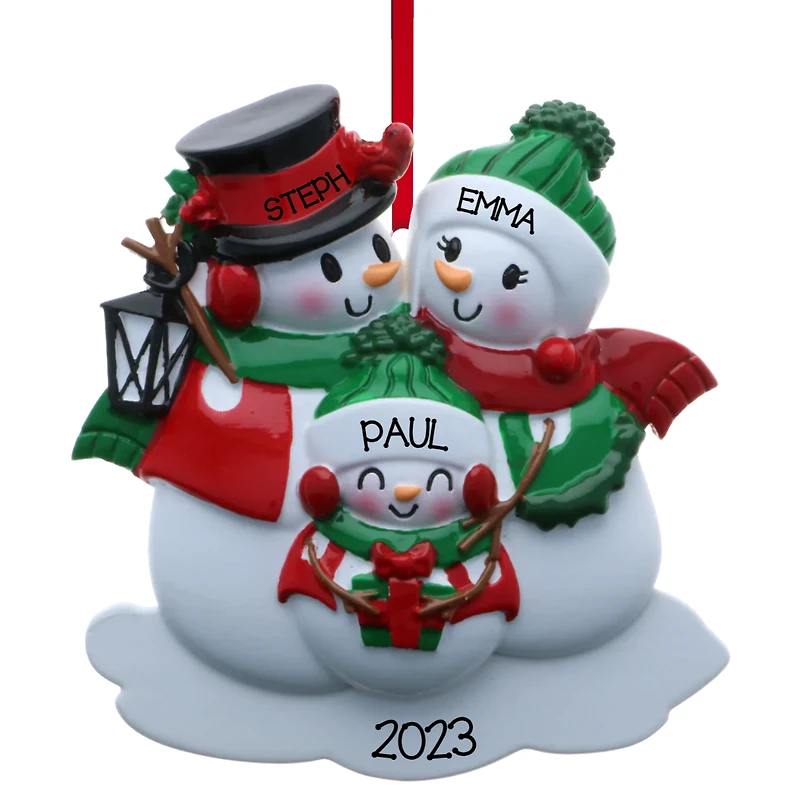 Snowman family - Family of 3 Ornament