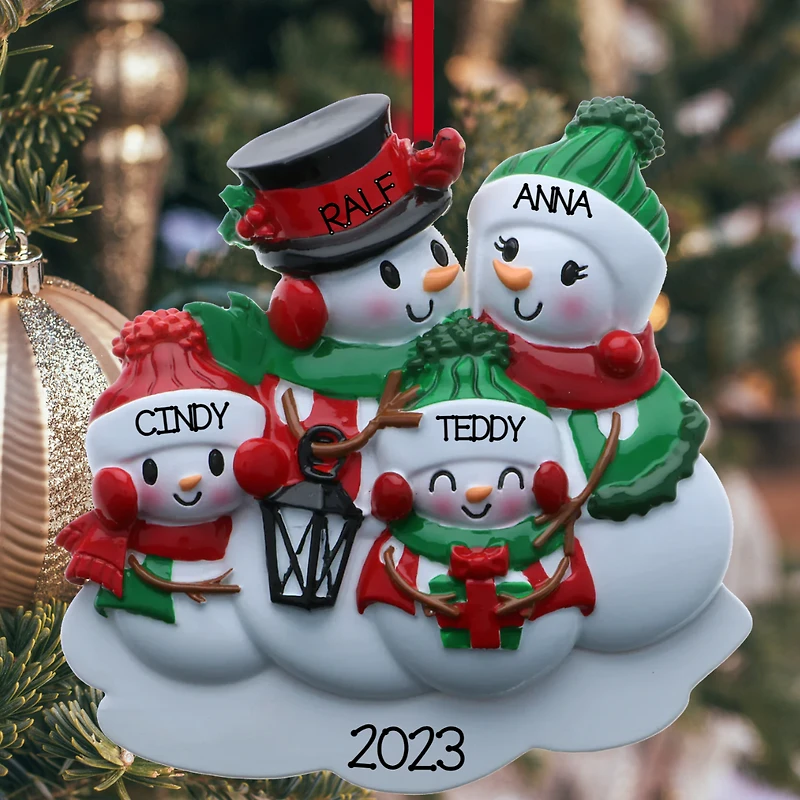 Snowman family - Family of 4 Ornament
