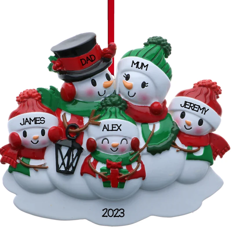 Snowman family - Family of 5 Ornament