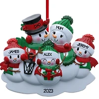 Snowman family - Family of 5 Ornament