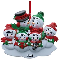 Snowman family - Family of 6 Ornament