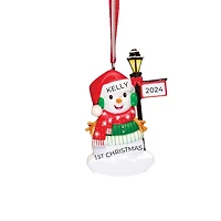 Snowman with Light Post Ornament