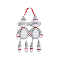 Sock monkey Couple Ornament