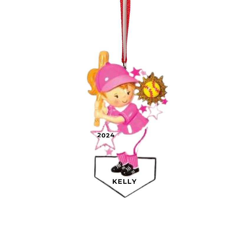Softball Girl Player Ornament