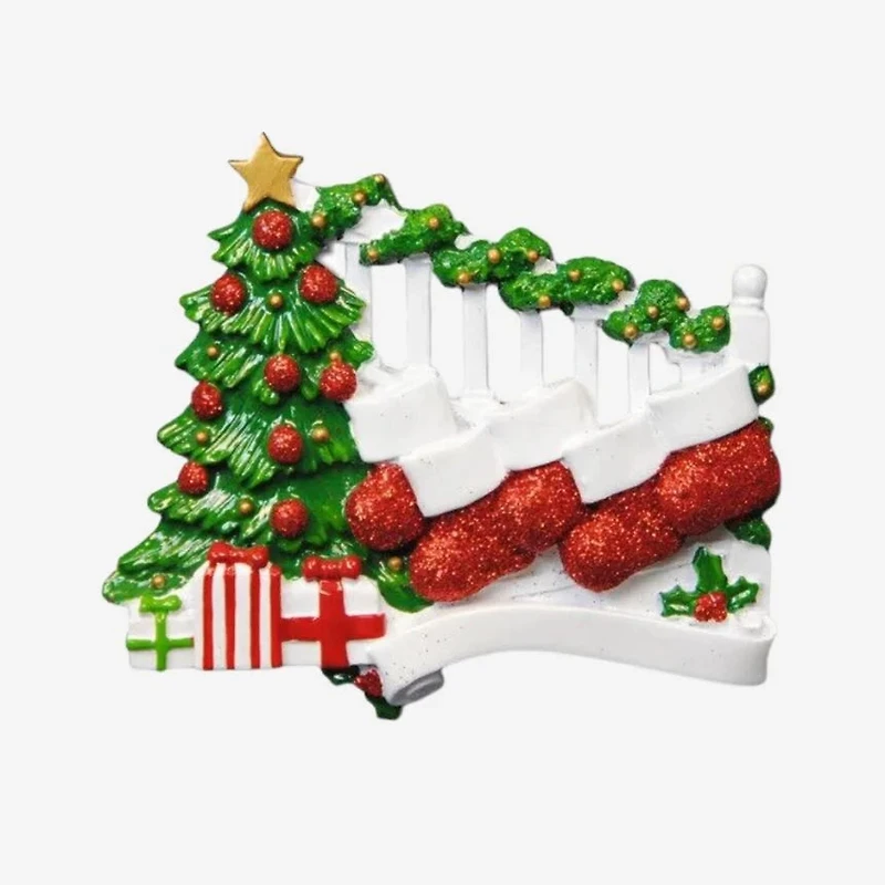 Bannister With Stockings 5 - Table Topper Stand Decoration