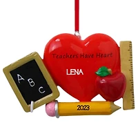 Teacher with Apple Ornament