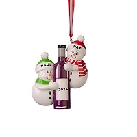 Wine Bottle Couple Ornament