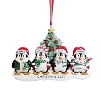 Winter Penguin Family of Ornament