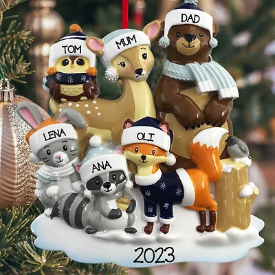 Woodland Family of 6 Ornament