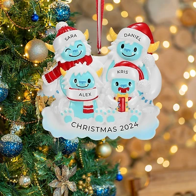 Yeti Family of 4 Ornament