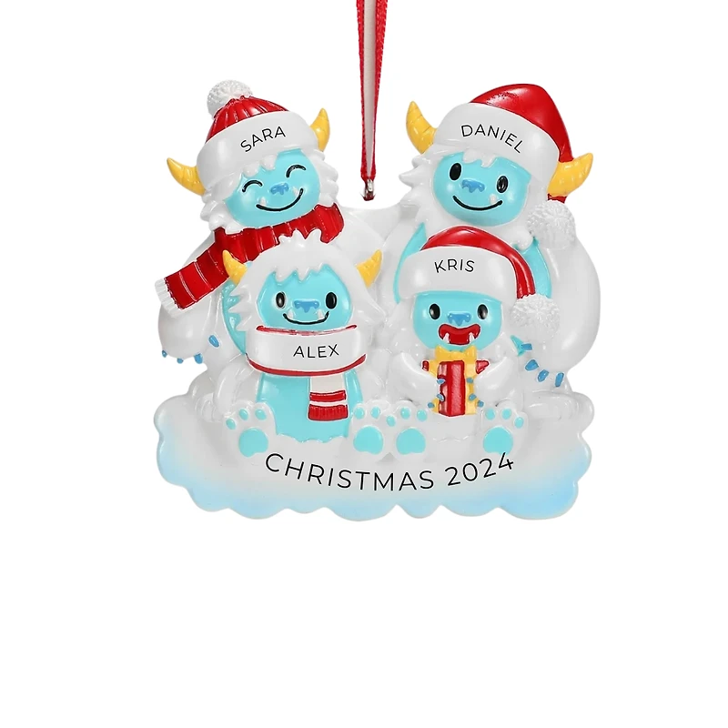 Yeti Family of 4 Ornament