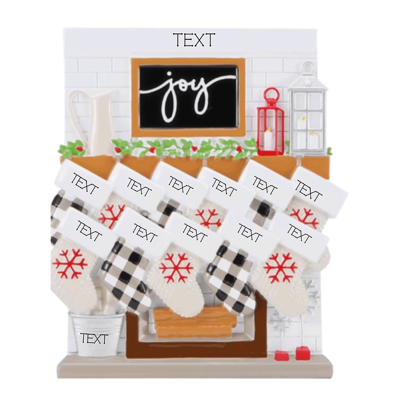 Mantle Stocking Family of 11 Ornament