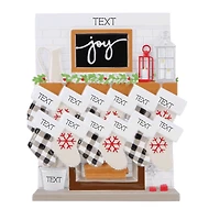 Mantle Stocking Family of 12 Ornament