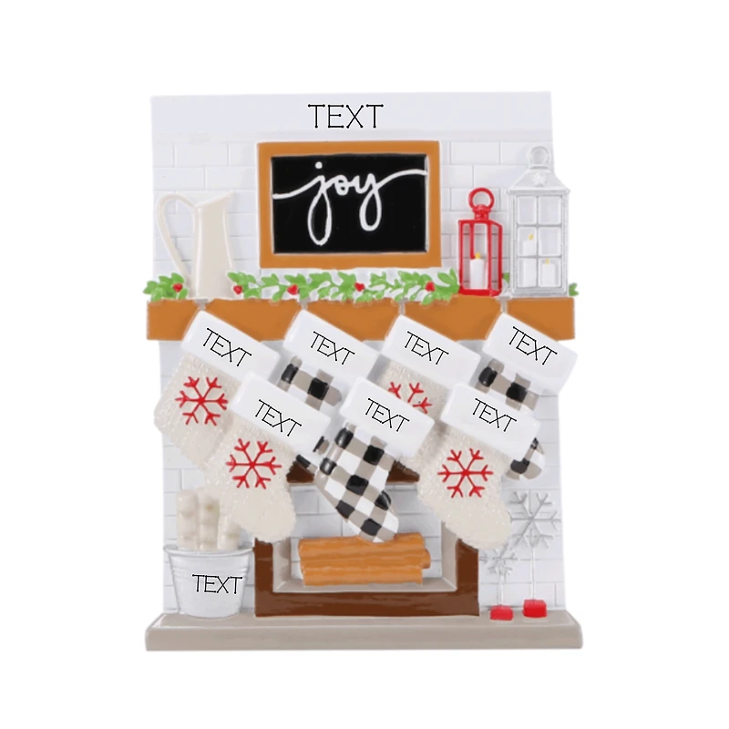 Mantle Stocking Family of 7 Ornament