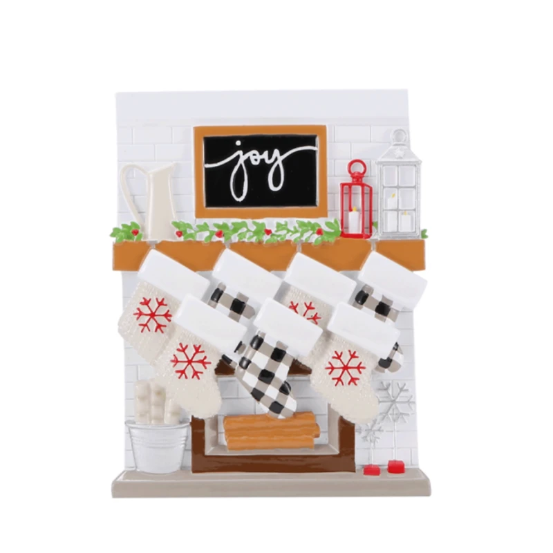 Mantle Stocking Family of 7 Ornament