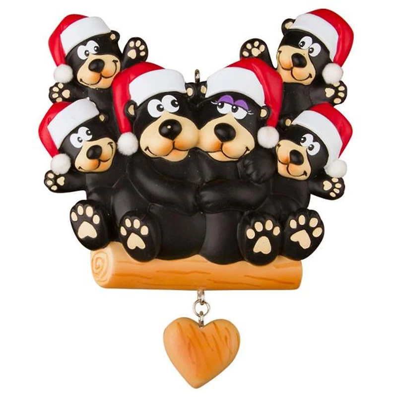 Black Bear Family of 6 Ornament