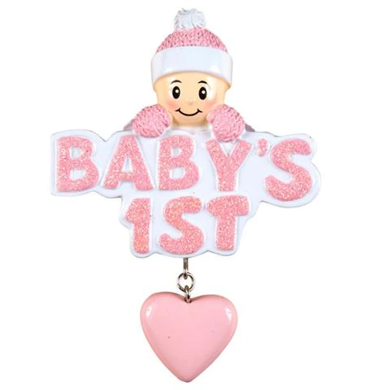 Baby Girl's 1st - Girl Ornament
