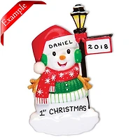 Snowman with Light Post Ornament