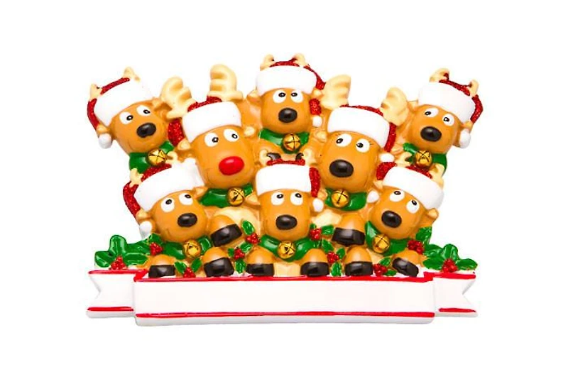 Reindeer Family of 8 Ornament