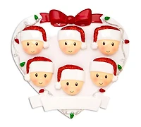 Family Head On Hearts Family of Ornament