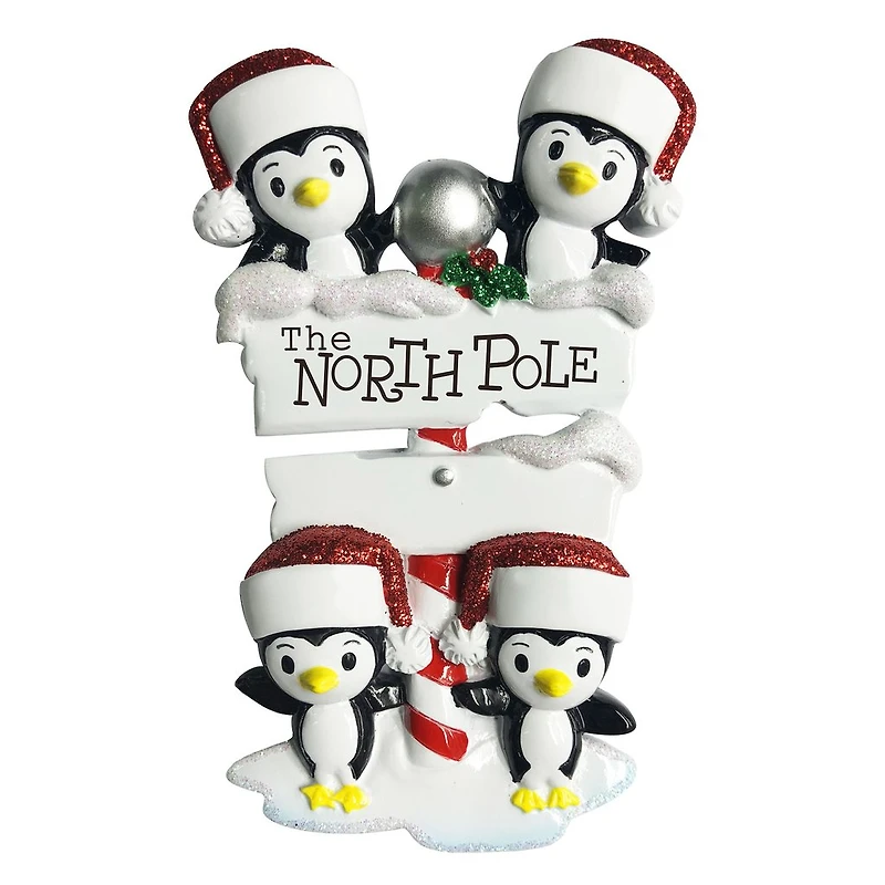 North Pole Penguin family of Ornament
