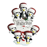 North Pole Penguin Family of 7 Ornament