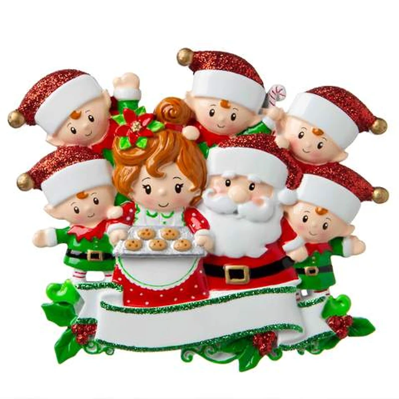 Mr & Mrs Claus family of 7 Ornament