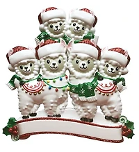 Llama Family of 6  Ornament