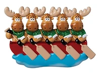 Canoe Moose Family of 5 Ornament