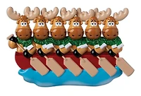 Canoe Moose Family of 6 Ornament