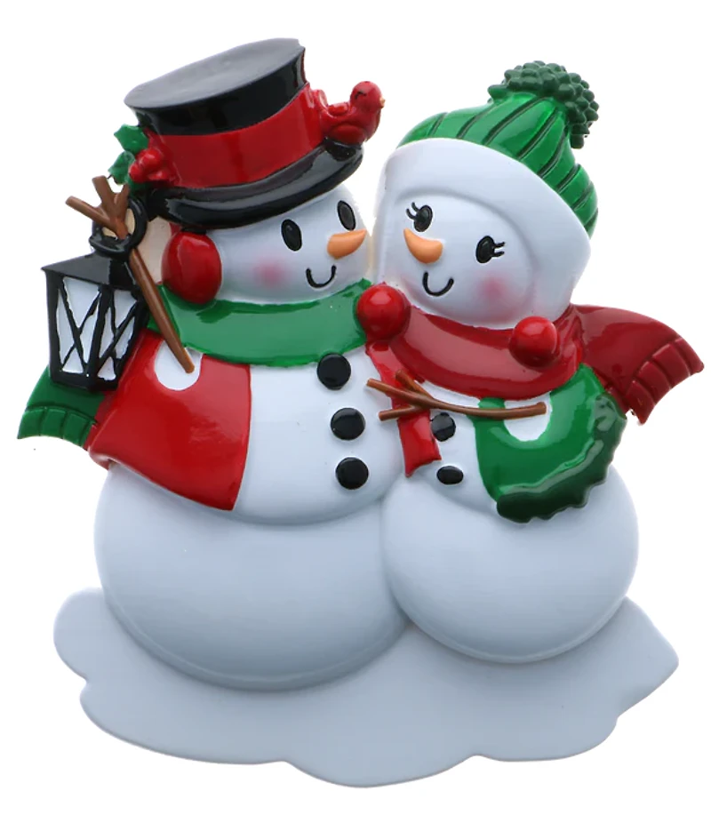 Snowman family - Couple Ornament
