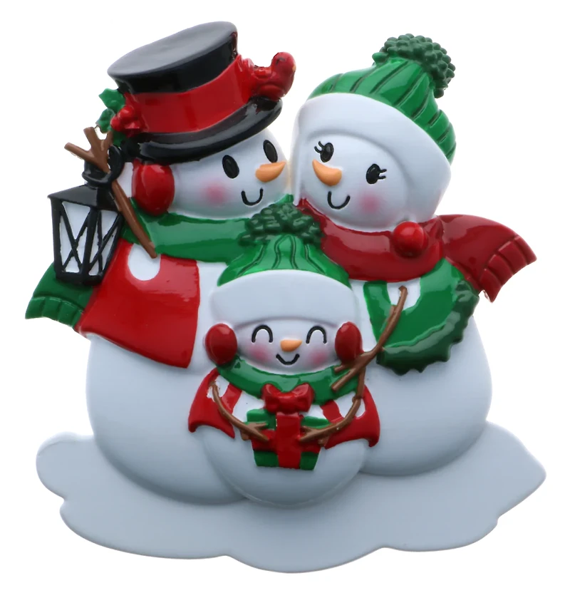 Snowman family - Family of 3 Ornament
