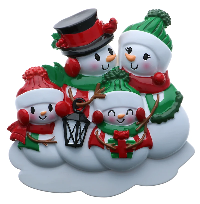 Snowman family - Family of 4 Ornament