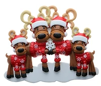 Mr & Mrs Reindeer Family of 4 Ornament