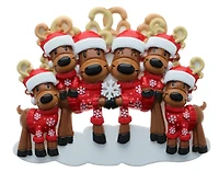 Mr & Mrs Reindeer Family of 6 Ornament