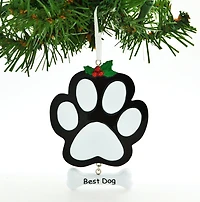 Best Dog Paw - Black Ornament