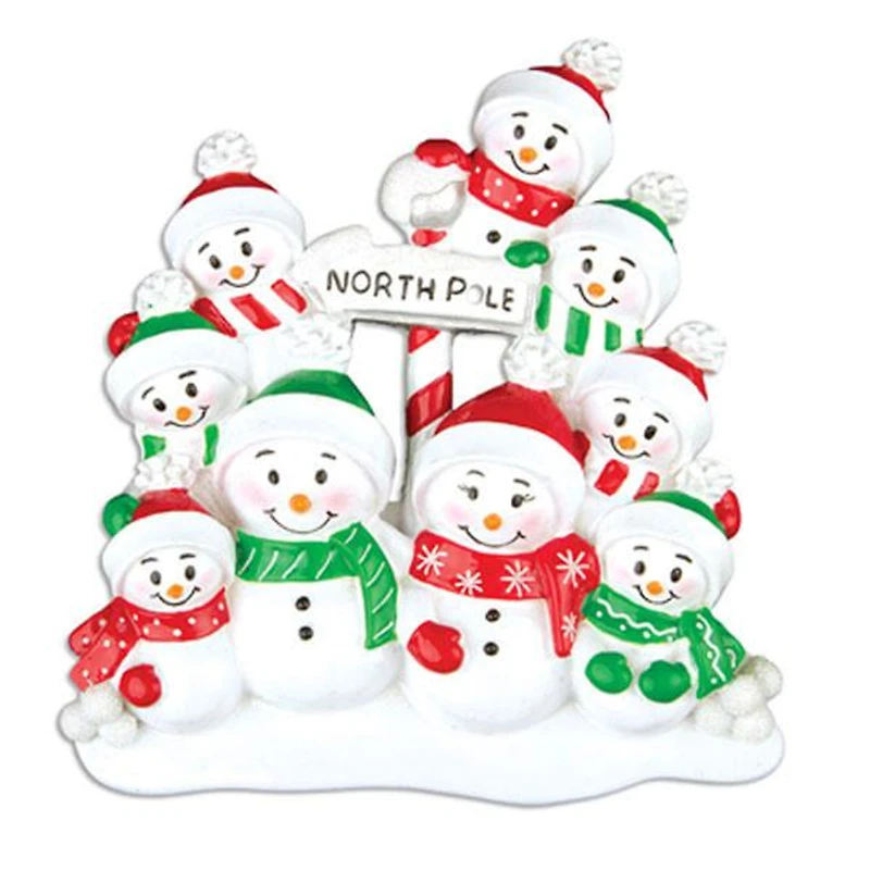 North Pole Family of 9 Ornament