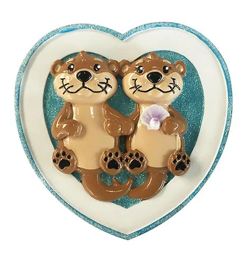 Otter Half Couple Ornament
