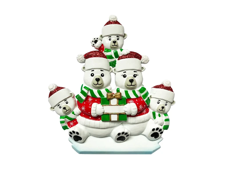 Polar Bear Family of 5 Ornament