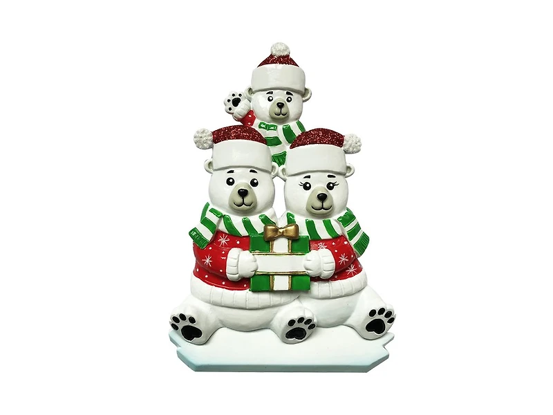 Polar Bear Family of Ornament