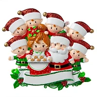 Mr & Mrs Claus family of 8 Ornament