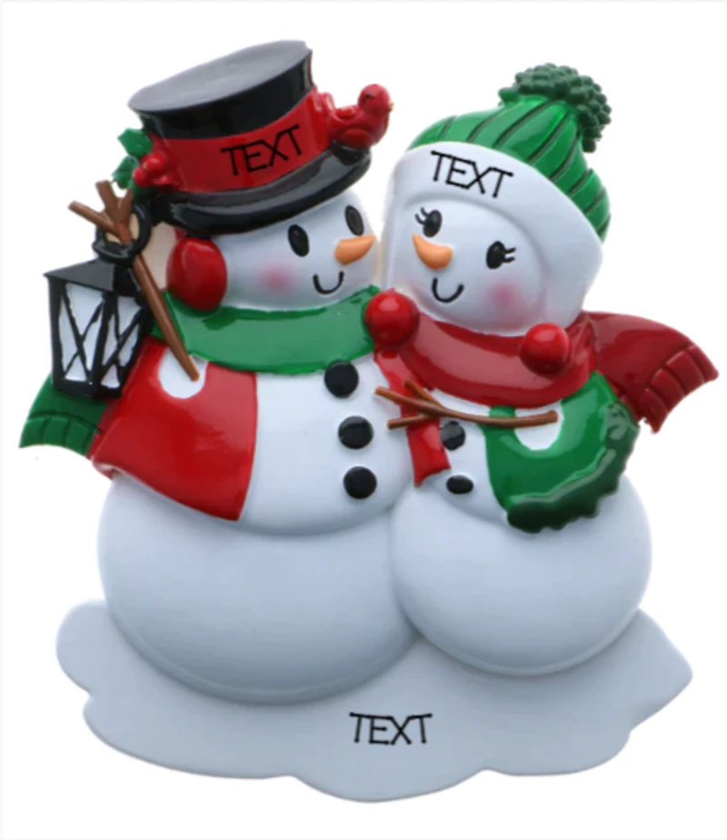 Snowman family - Couple Ornament