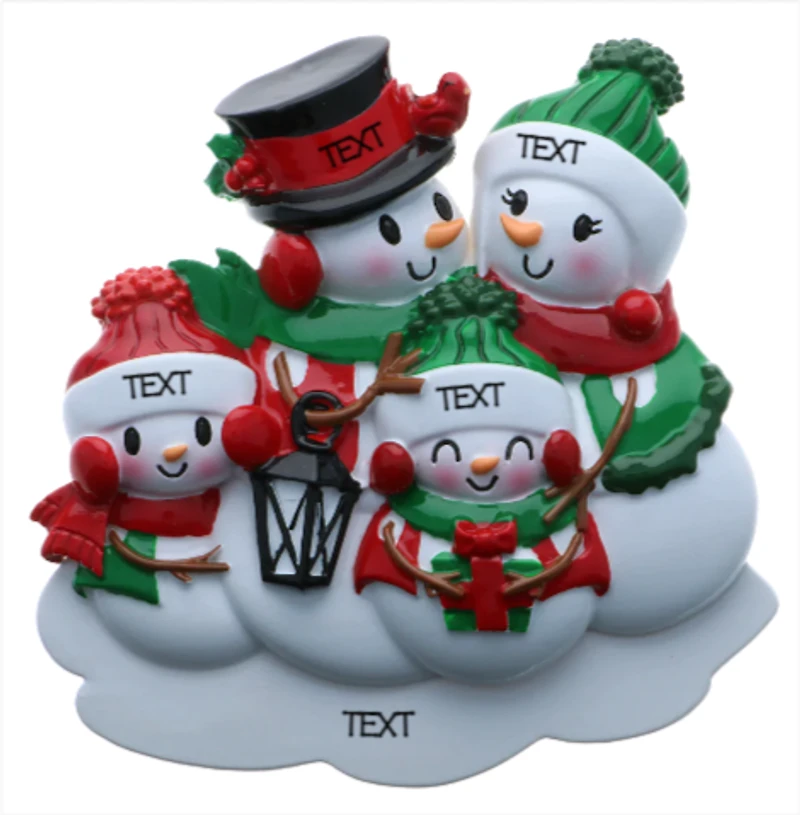 Snowman family - Family of 4 Ornament