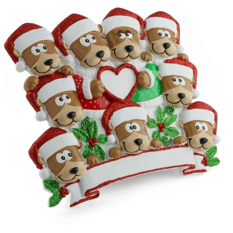 Brown Bear Family of 9- Table Topper Stand Decoration